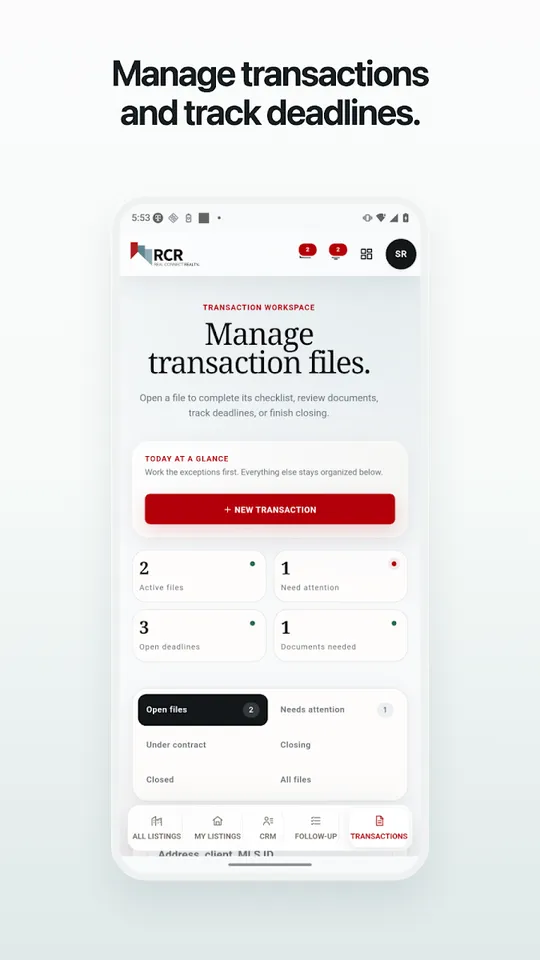 RCR Real Connect Realty: screen 1 from the official Google Play listing