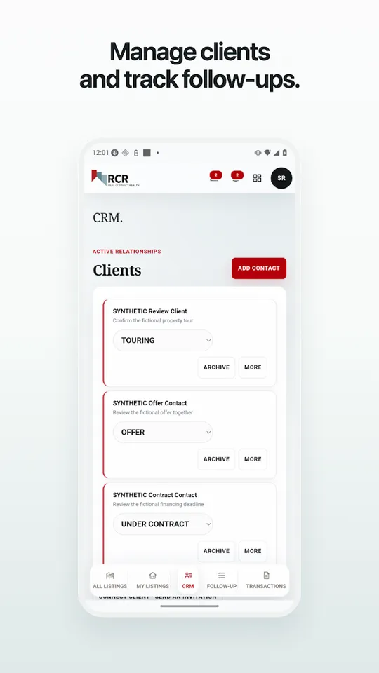 RCR Real Connect Realty: screen 2 from the official Google Play listing