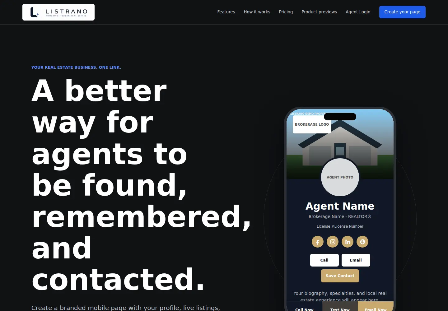 Listrano website screenshot
