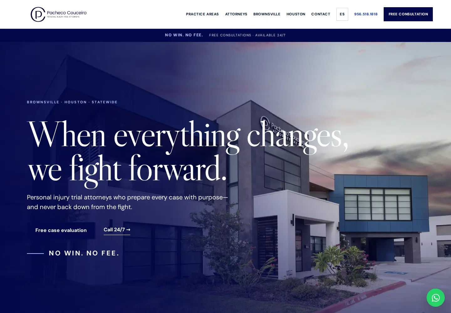 Pacheco Couceiro Trial Attorneys website screenshot