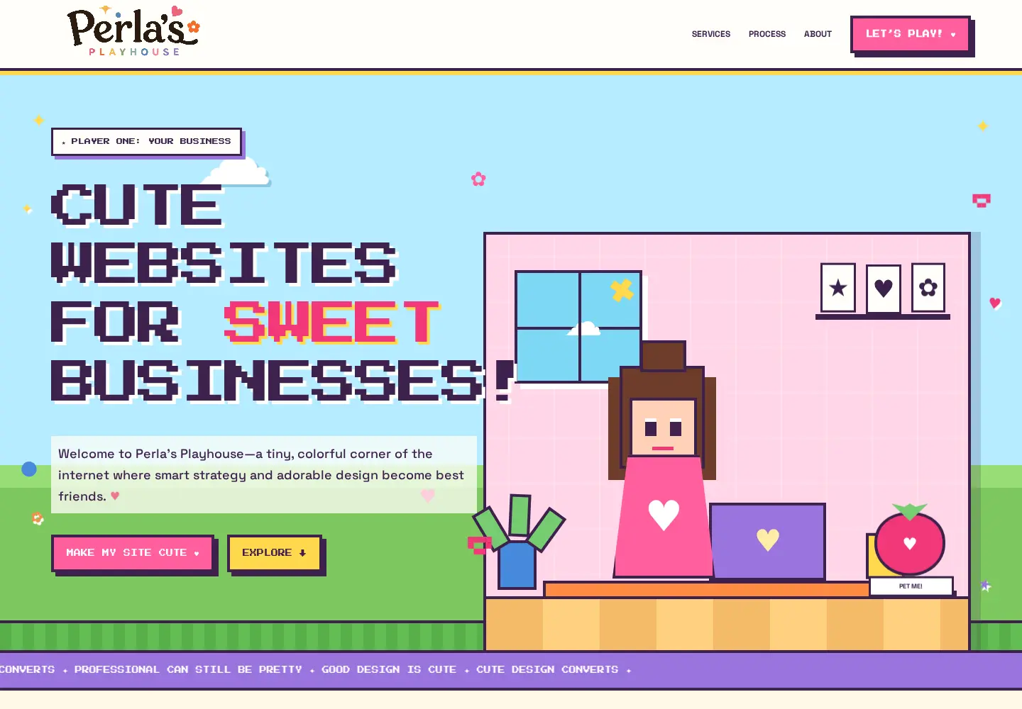 Perla’s Playhouse website homepage