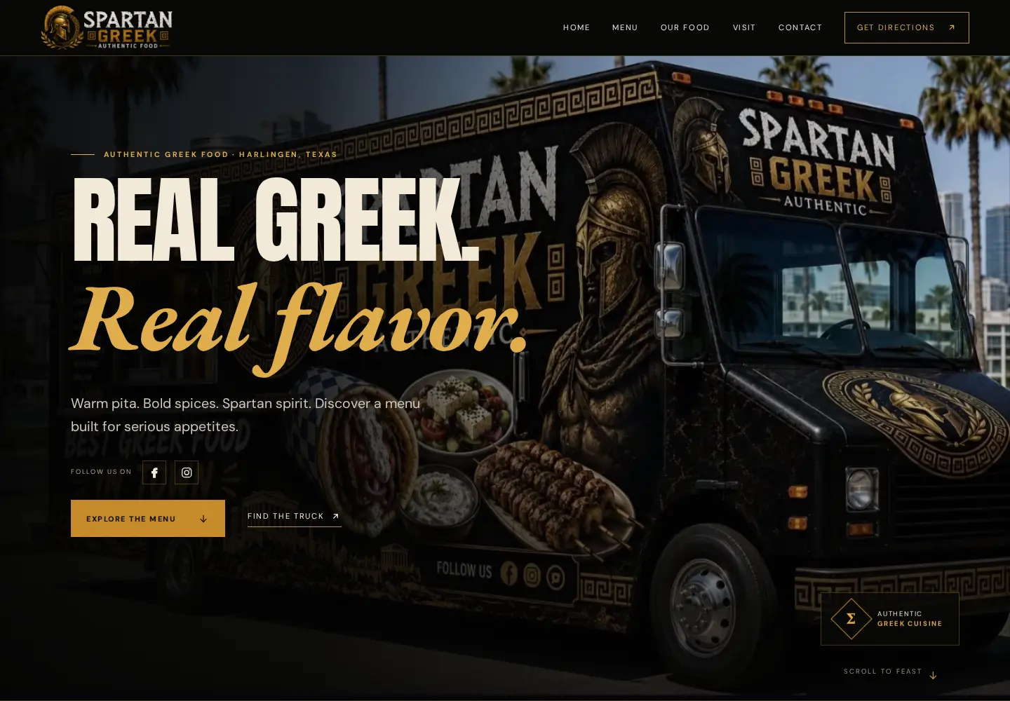 Spartan Greek Authentic Food: Actual public restaurant website